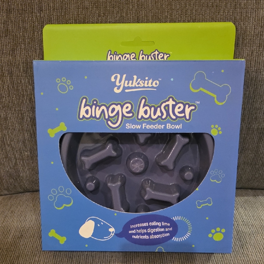 Yuksito Binge Buster Slow Feeder Bowl For Dogs, New, 7 Inches Diameter
